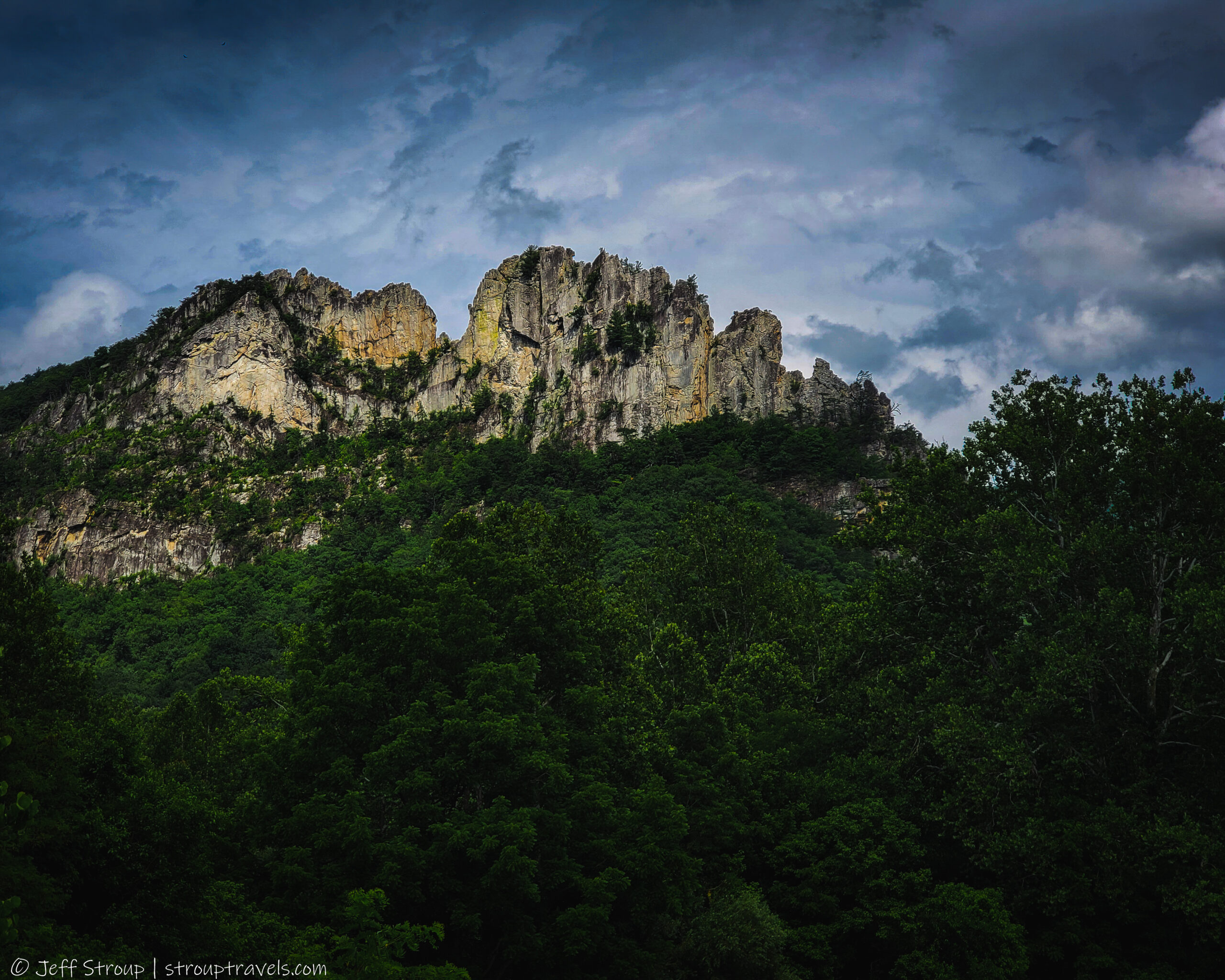 The base of Seneca Rocks West Virginia